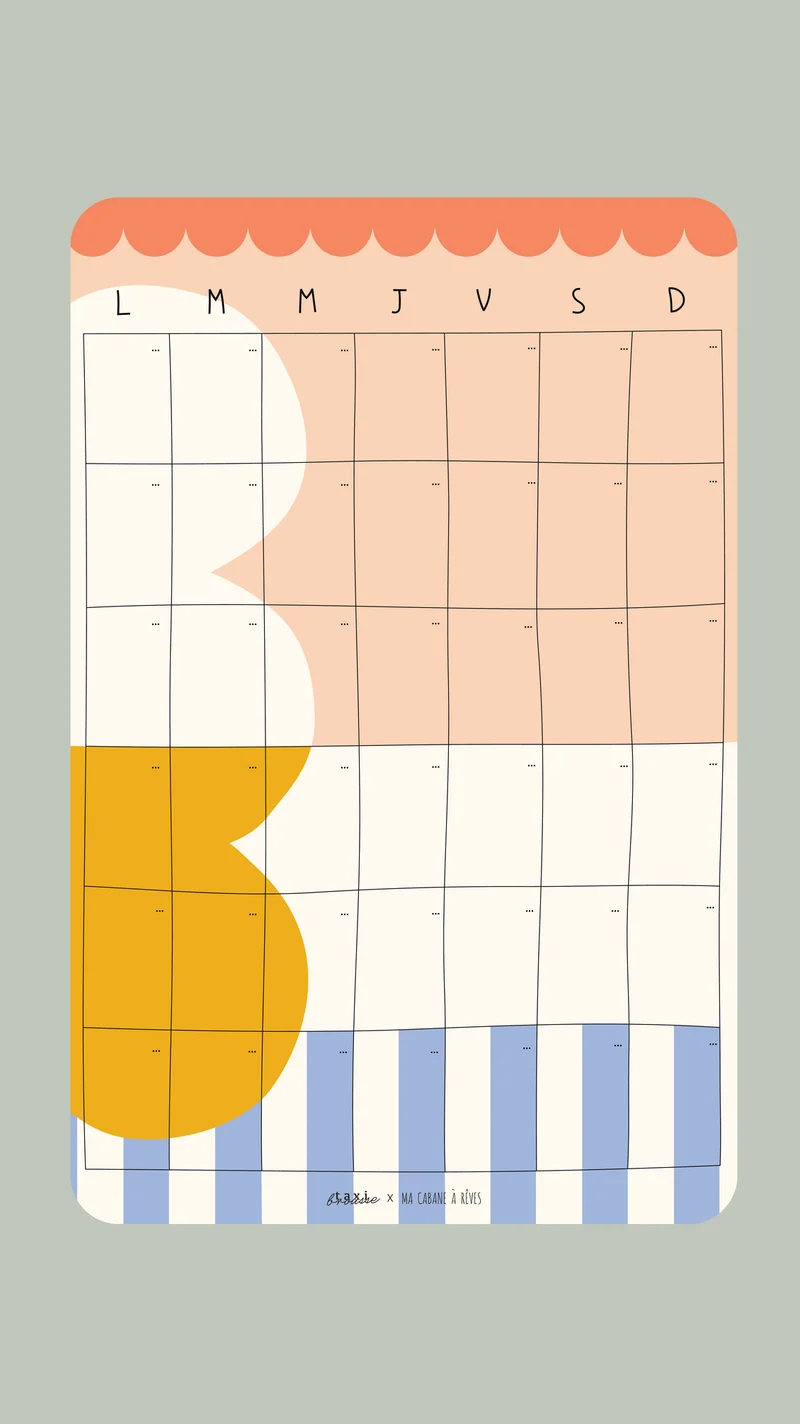 Calendrier mensuel magnétique - Casual