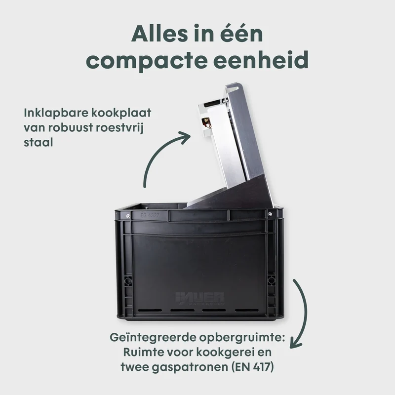 BOXIO COOK Compact Gasfornuis 1500W voor Camping