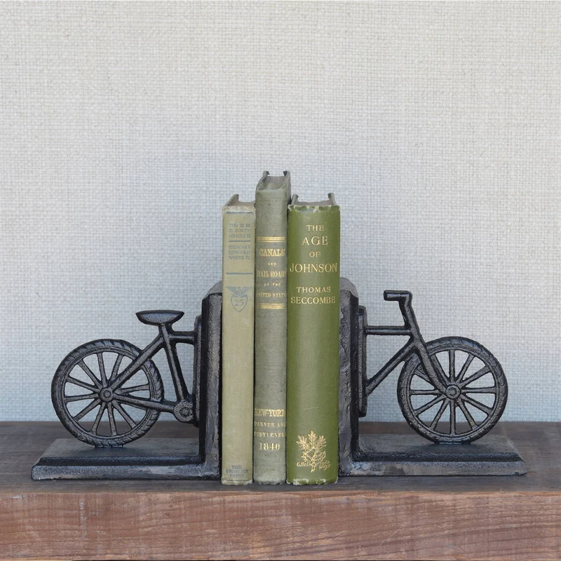 Bicycle Bookend, Cast Iron - Black
