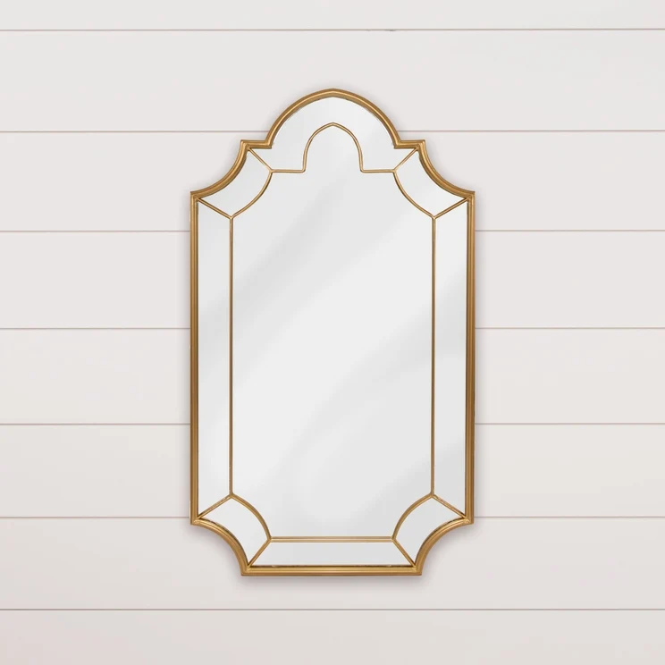 Mirror - Arched, Elegant Antiqued Gold Leaf