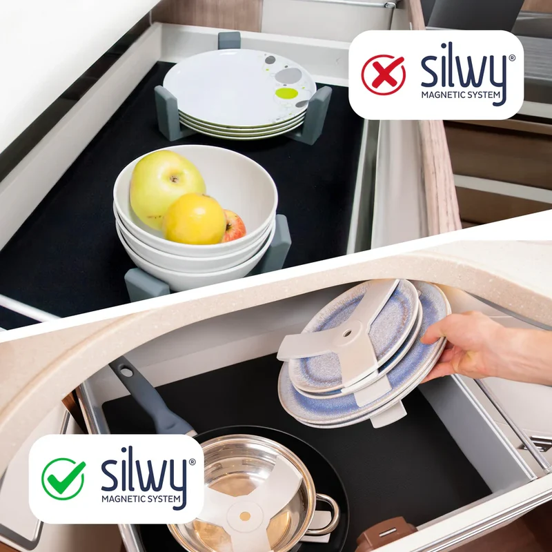 Magnetische panbeschermers set van 5 stuks Grijs - Silwy