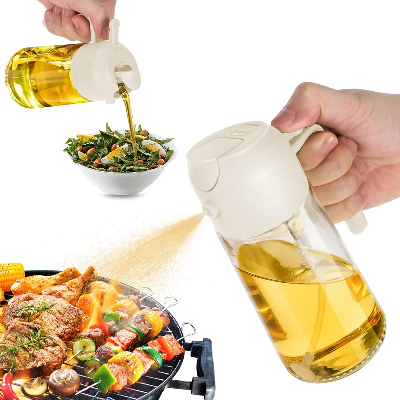 Glazen dispenser voor olijfolie met spray- en giet-functie - Jiangsu