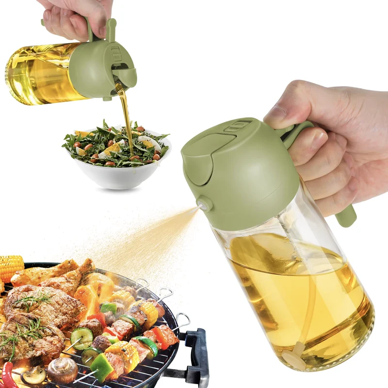 Glazen dispenser voor olijfolie met spray- en giet-functie - Jiangsu