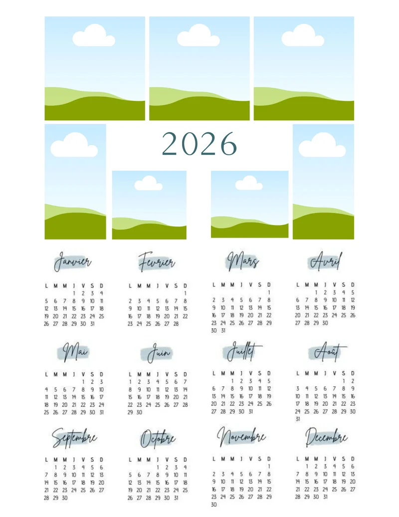 Calendrier personnalisé aimanté
