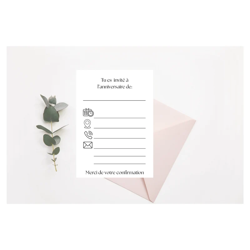 Carte d'invitation Licorne