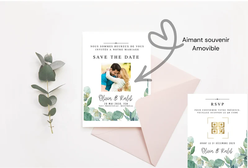 Carte d'invitation Mariage