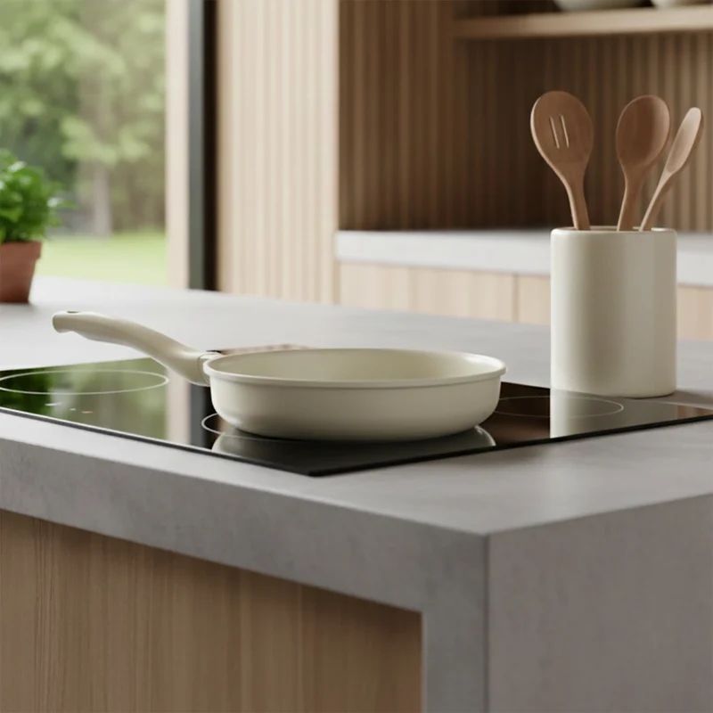 Menastyl - pan 28 cm in gerecycled aluminium - 1 stuk - beige