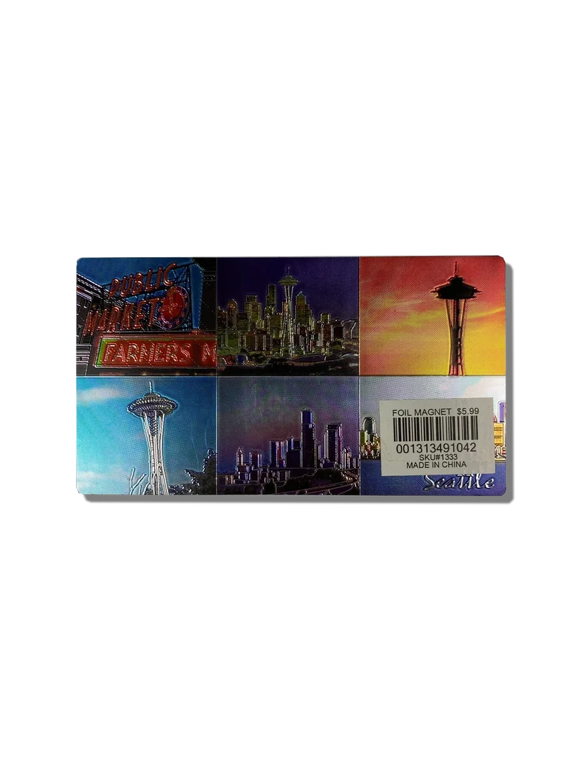 Seattle Skyline Double Sided Foil Magnet