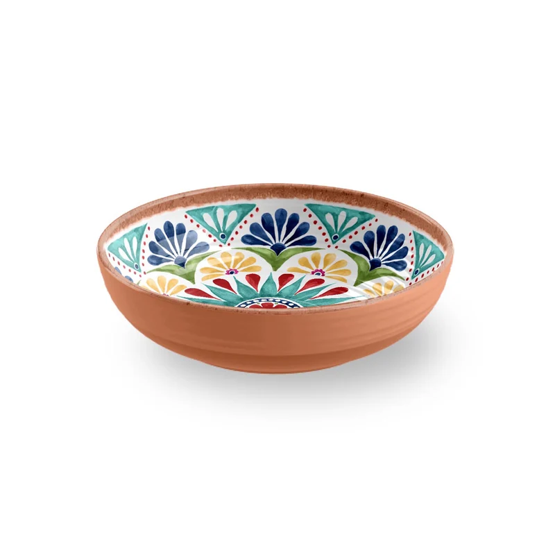 Duurzaam en kwaliteitsvol servies uit melamine met levendige zuiderse print Rio Medallion