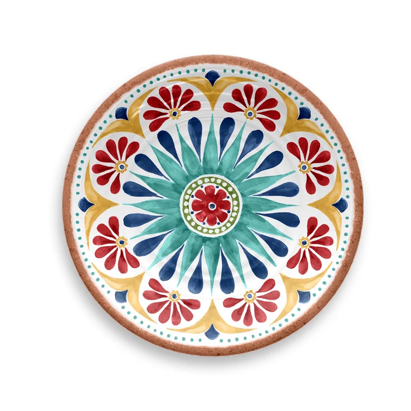 Duurzaam en kwaliteitsvol servies uit melamine met levendige zuiderse print Rio Medallion