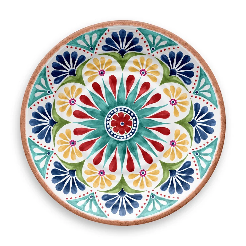Duurzaam en kwaliteitsvol servies uit melamine met levendige zuiderse print Rio Medallion