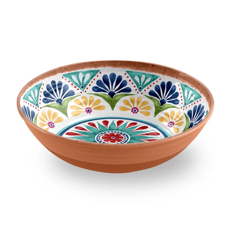 Duurzaam en kwaliteitsvol servies uit melamine met levendige zuiderse print Rio Medallion