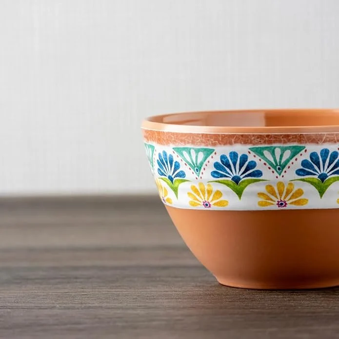 Duurzaam en kwaliteitsvol servies uit melamine met levendige zuiderse print Rio Medallion