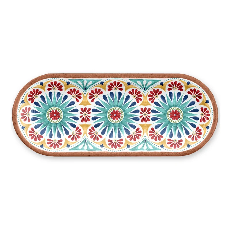 Duurzaam en kwaliteitsvol servies uit melamine met levendige zuiderse print Rio Medallion