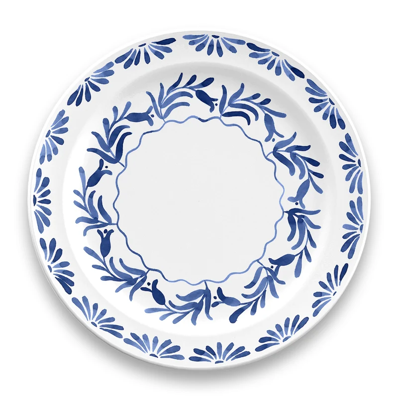 Prachtig elegant zomers servies in kunststof Edge Matte Azul