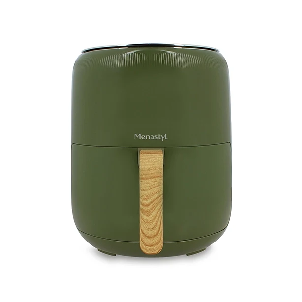 Menastyl airfryer 4,5 l met handgreep in houtlook - verschillende kleuren