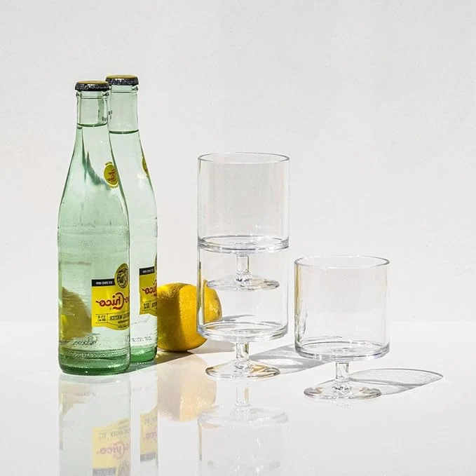 Wijnglas prachtige kwaliteit kunststof - stapelbaar - transparant - 27 cl - Abode