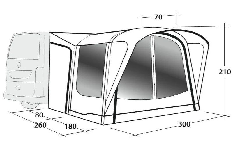 Outwell Vehicle Awing California Highway - drive away opblaasbare luifel voor campervan