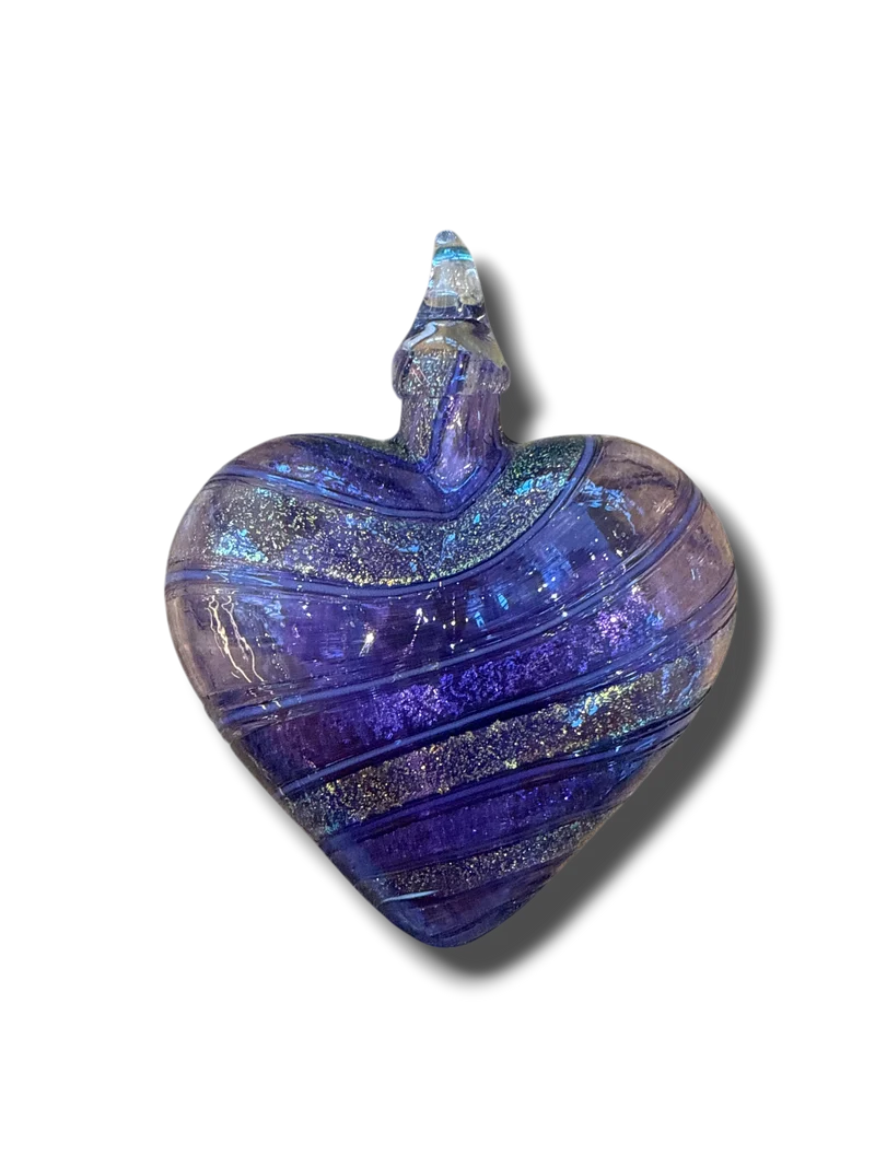 Handblown Glass Heart Ornaments