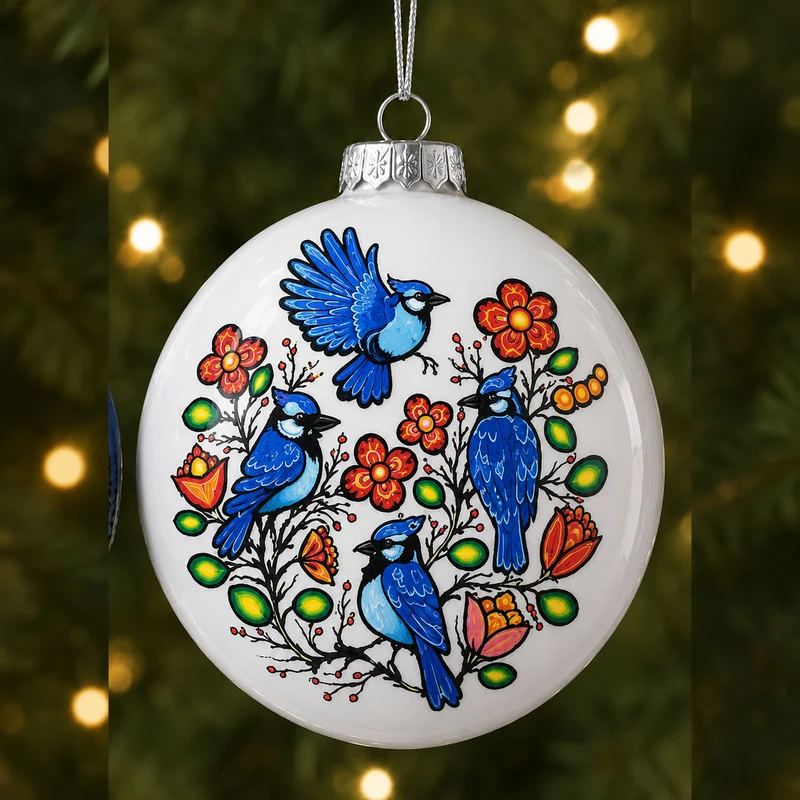 Band of Blue Jays by Anishinaabe artist Jackie Traverse