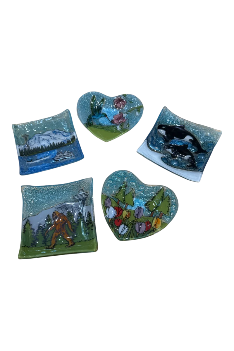Decorative Glass Trinket Plates