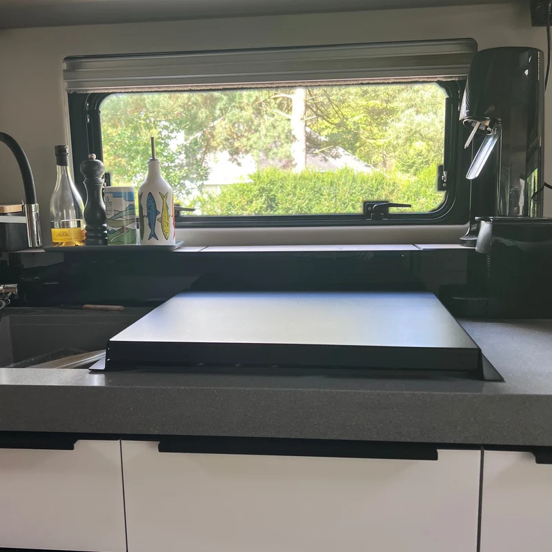 Kookplaat cover voor open Thetford of Kabe vuur en dienblad combi - Camping Cocooning