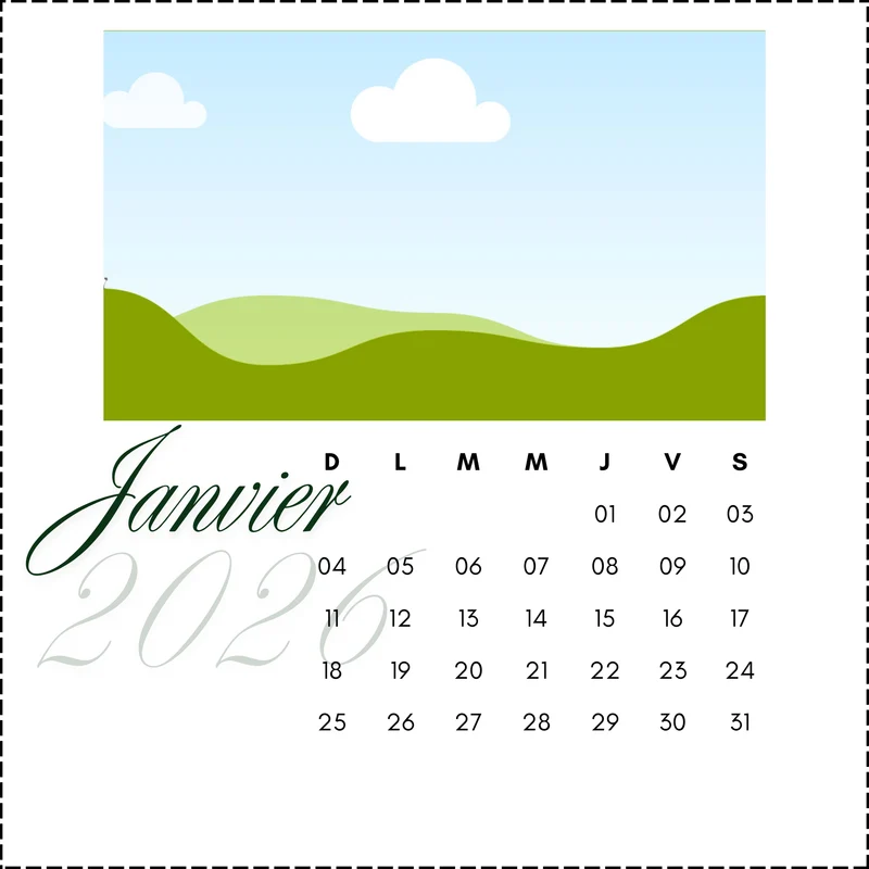 Calendrier personnalisé de bureau