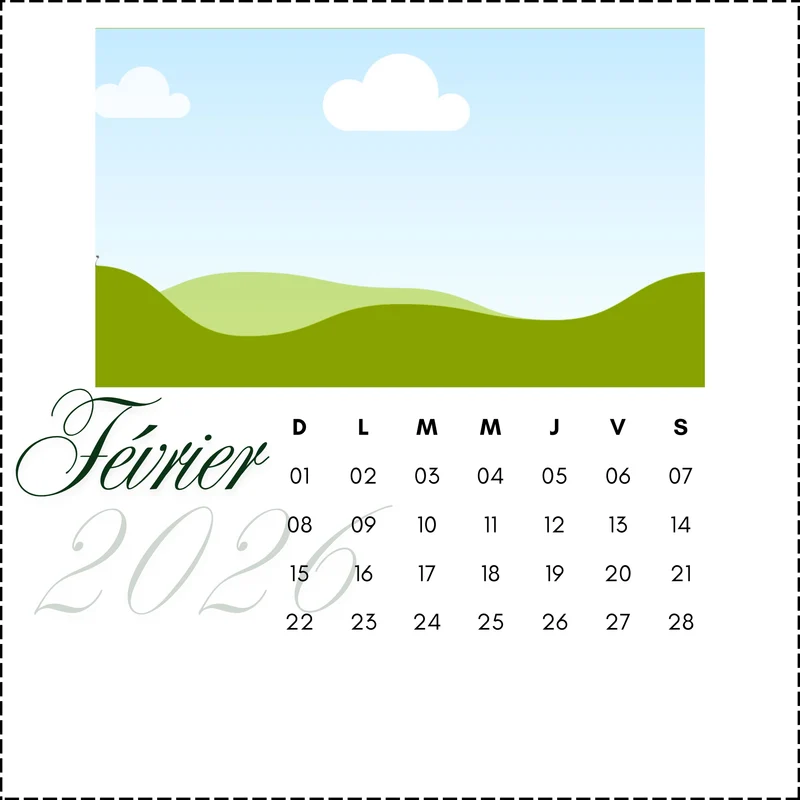 Calendrier personnalisé de bureau