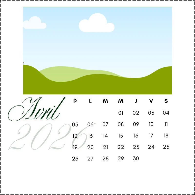 Calendrier personnalisé de bureau