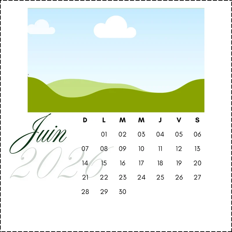 Calendrier personnalisé de bureau