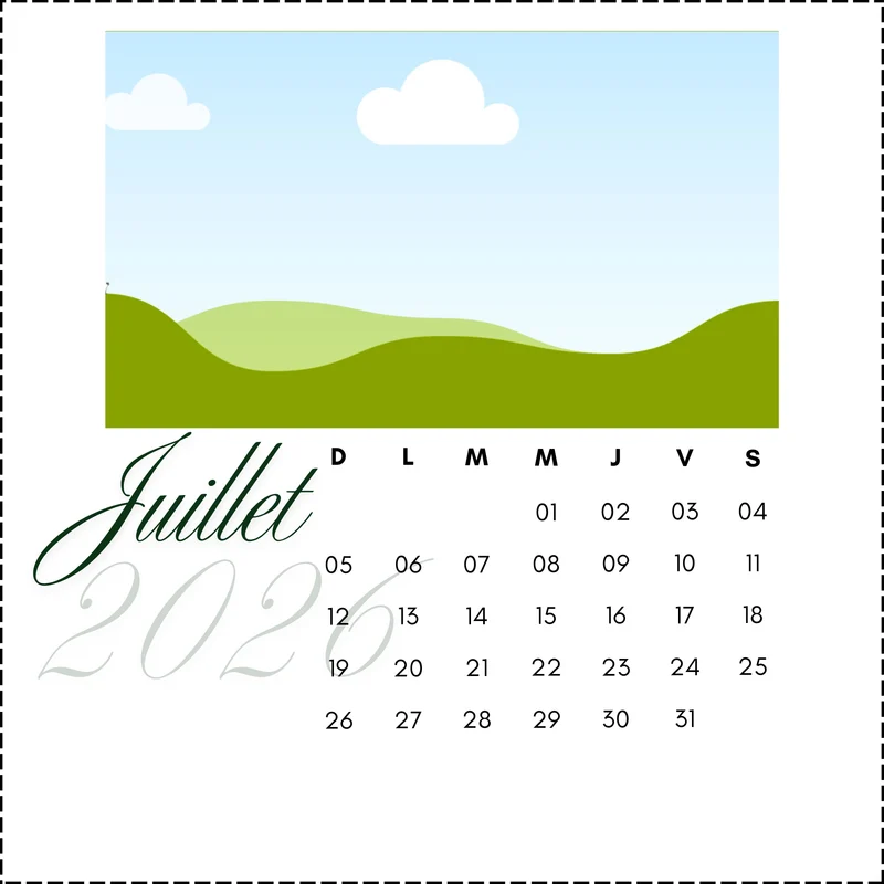 Calendrier personnalisé de bureau