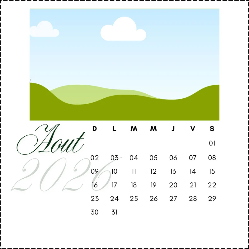 Calendrier personnalisé de bureau