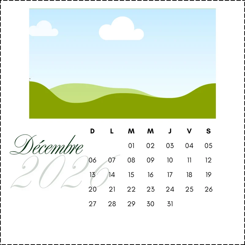 Calendrier personnalisé de bureau
