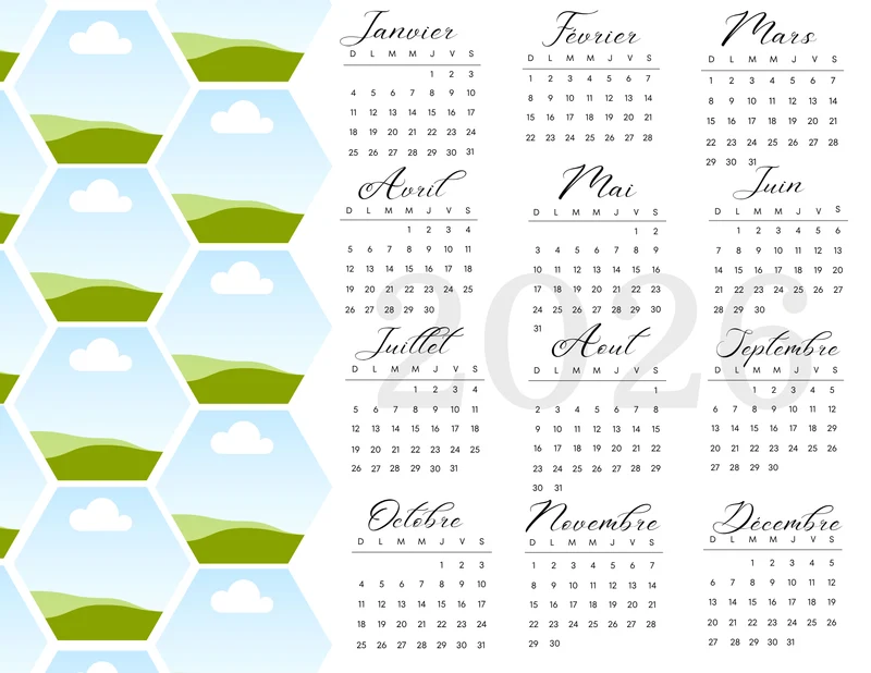 Calendrier personnalisé aimanté