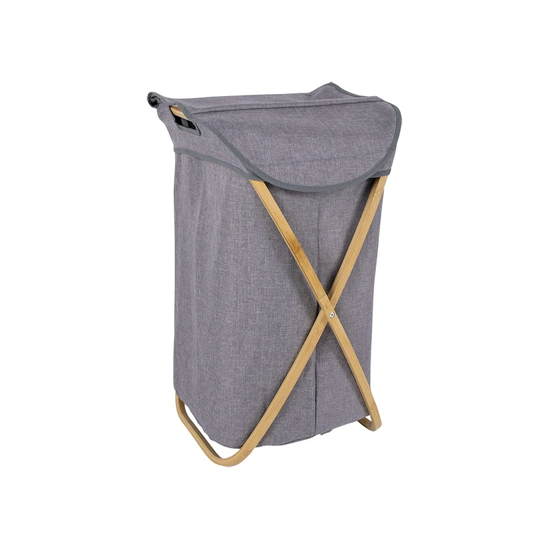 Waszak/opbergmand met linnen look en bamboe frame - BoCamp