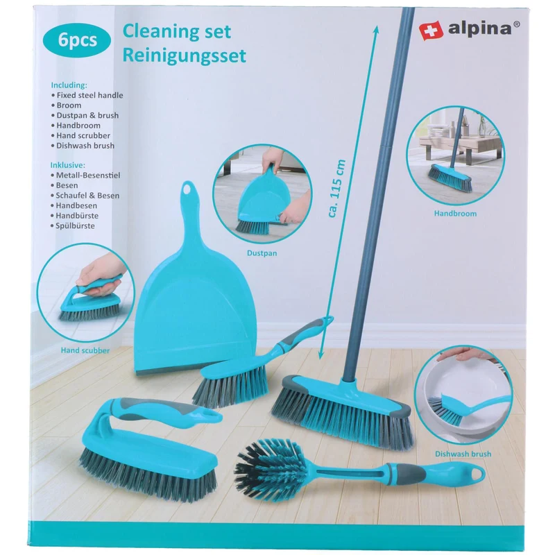 Alpina 6-delige schoonmaakset voor camper, caravan en tent