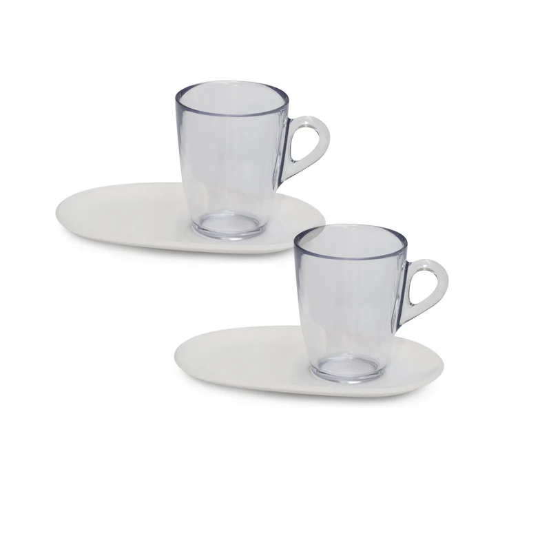 Modulaire koffie- of theekopjes pangea - set van 2 stuks met onderzetter - Omada