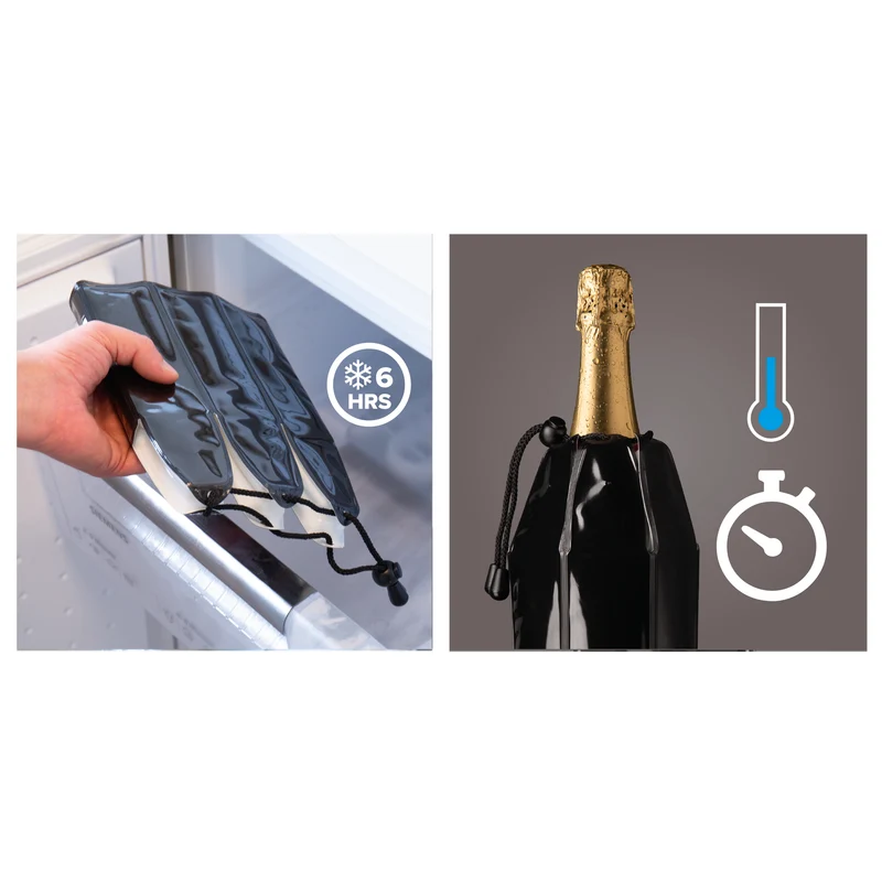 Vacu Vin champagnekoeler hoes zwart