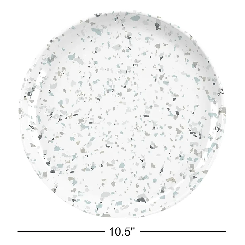 Tarhong - Terrazzo servies van Duurzaam Melamine & Bamboe – Lichtgewicht Camping Servies voor Camper & Caravan