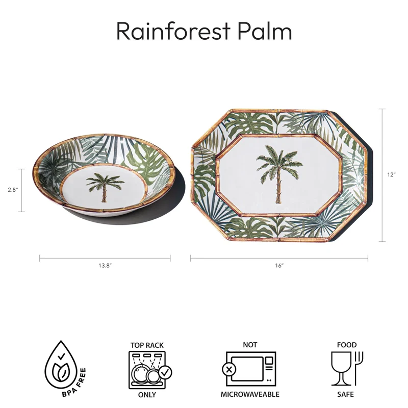 Tarhong - Rainforest Palm newwave melamine servies