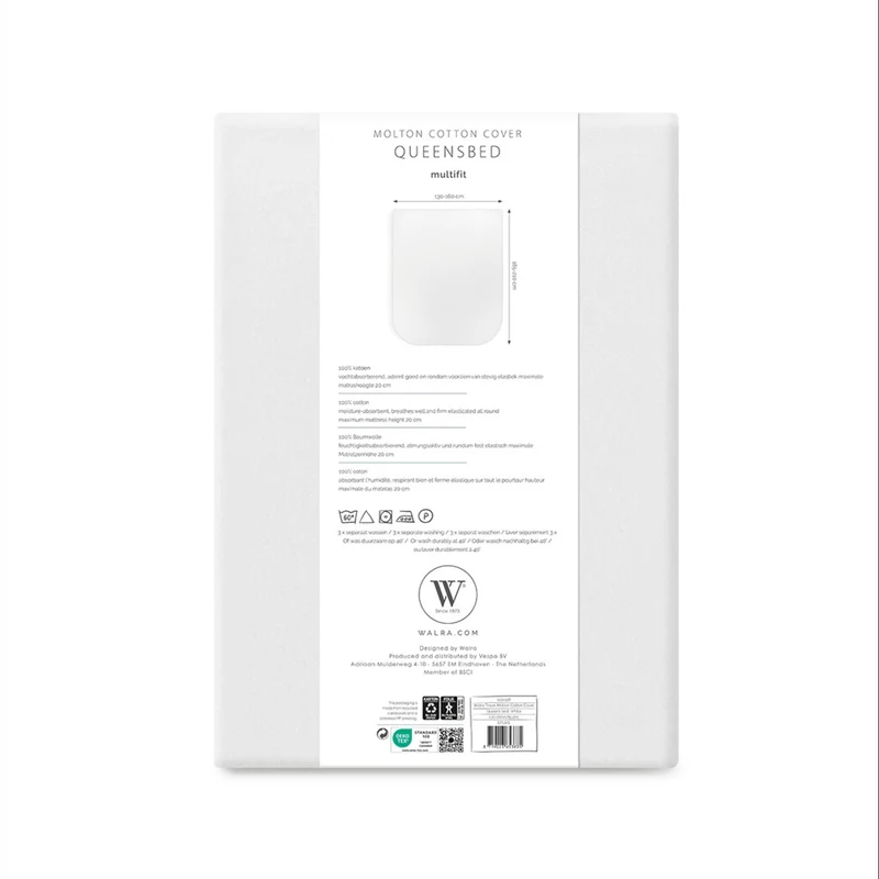 Walra Molton matrasbeschermer wit - verschillende bed stijlen