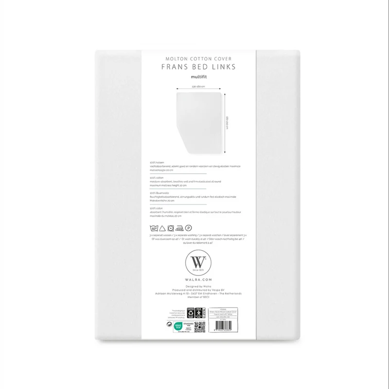 Walra Molton matrasbeschermer wit - verschillende bed stijlen