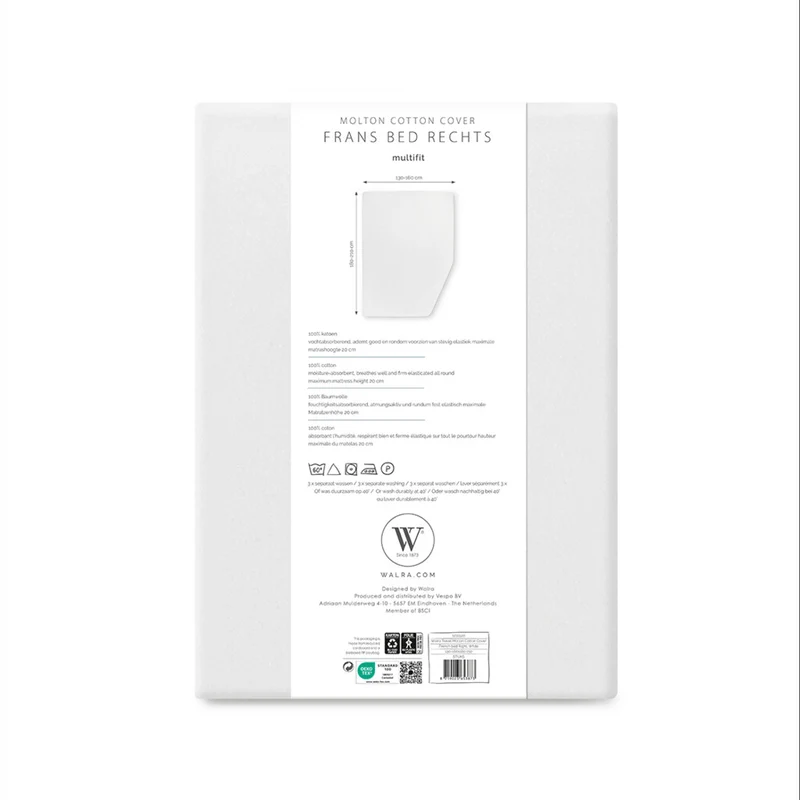 Walra Molton matrasbeschermer wit - verschillende bed stijlen