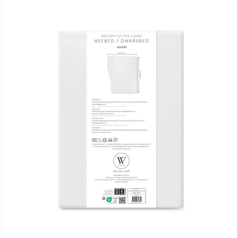 Walra Molton matrasbeschermer wit - verschillende bed stijlen