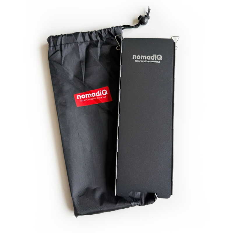 NomadiQ windscherm compact en stabiel voor buiten koken