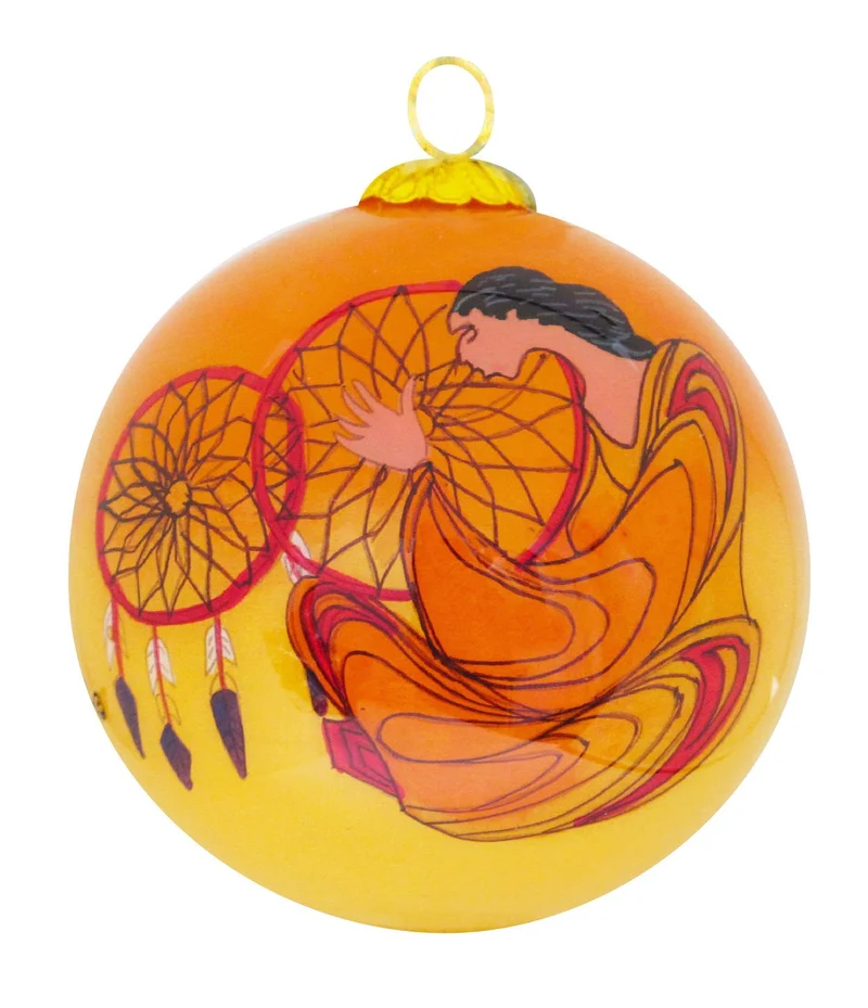 "Dream Catcher" Glass Ornament, design by Native artist Maxine Noel
