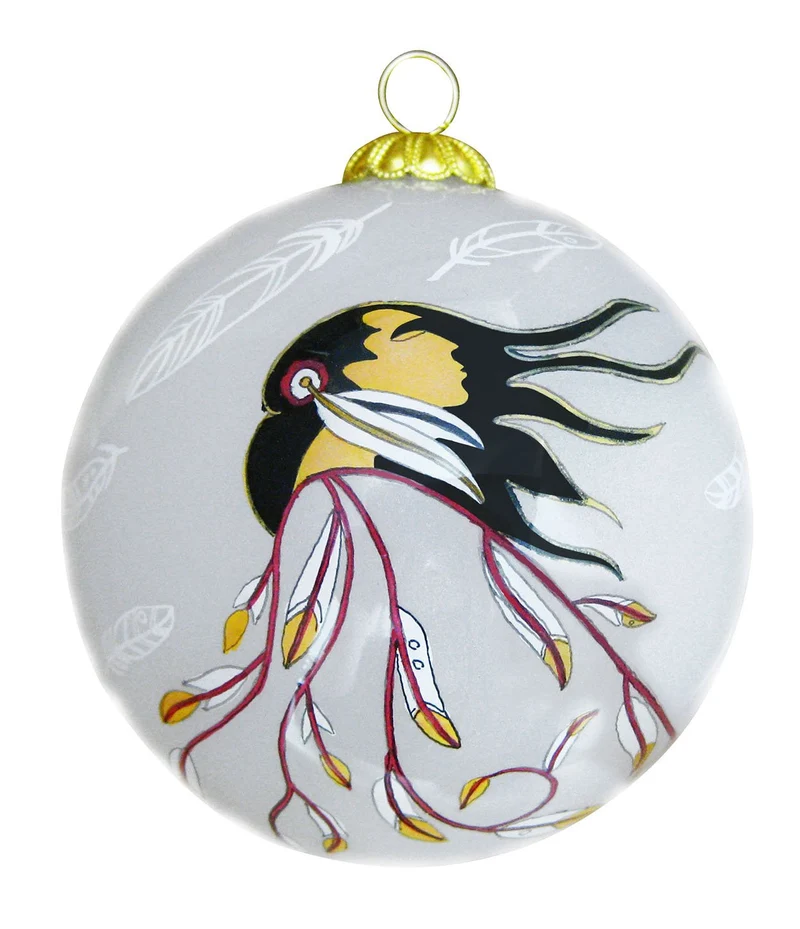 "Eagle's Gift" Glass Ornament, artwork by Native artist Maxine Noel