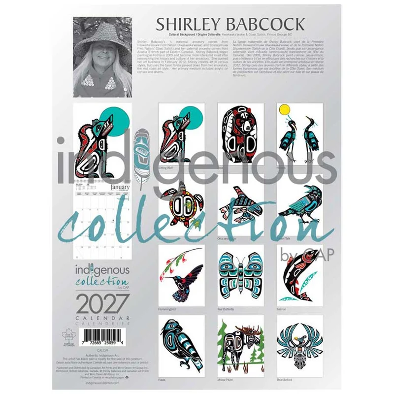 2027 Wall Calendar by Indigenous artist Shirley Babcock