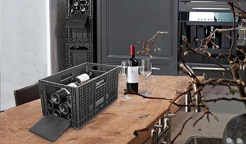 Plooibare wijnbox voor 12 flessen - Isoco Technology Plastics