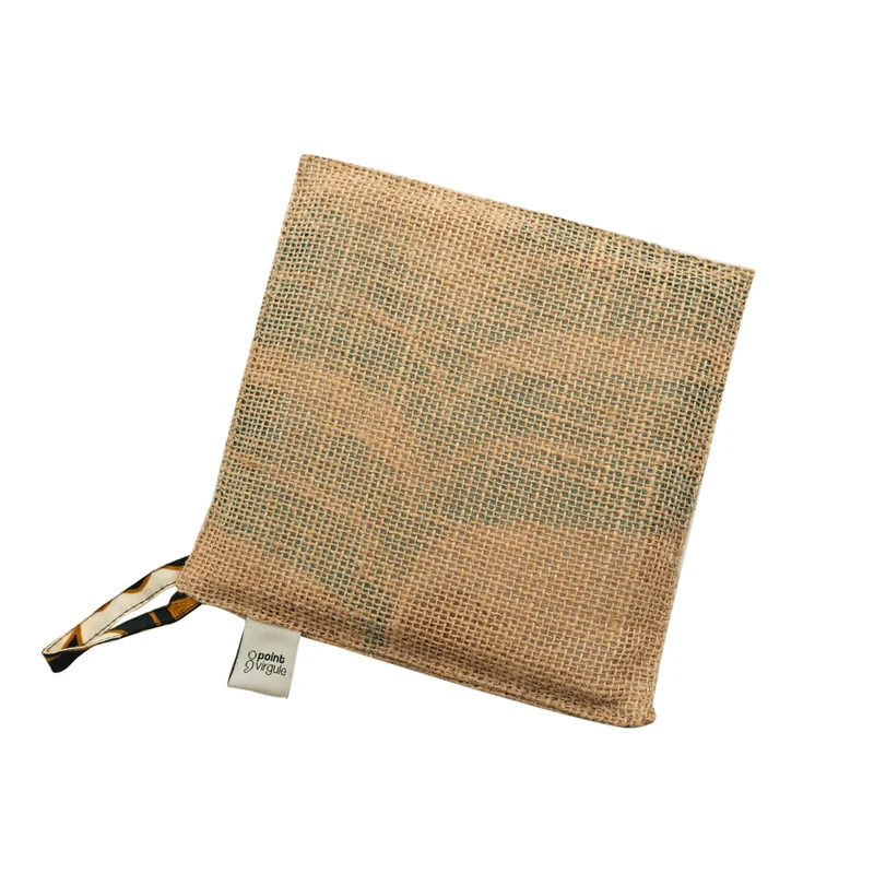 Set van 2 pannelappen uit jute en textiel - Point-Virgule